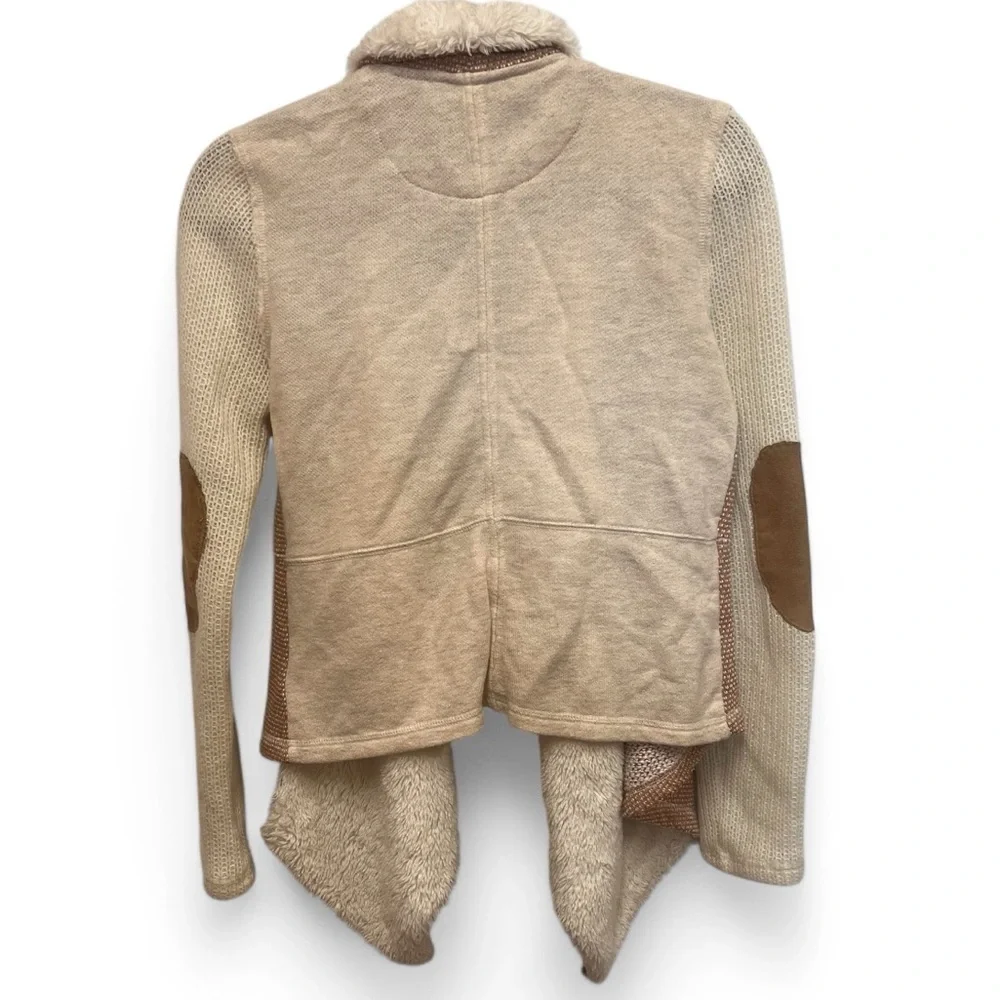 Anthropologie Saturday Sunday Mixed Fabric Sherpa Lined Cardigan size Medium